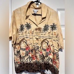 Alfred Dunner Giraffe Hawaiian Top